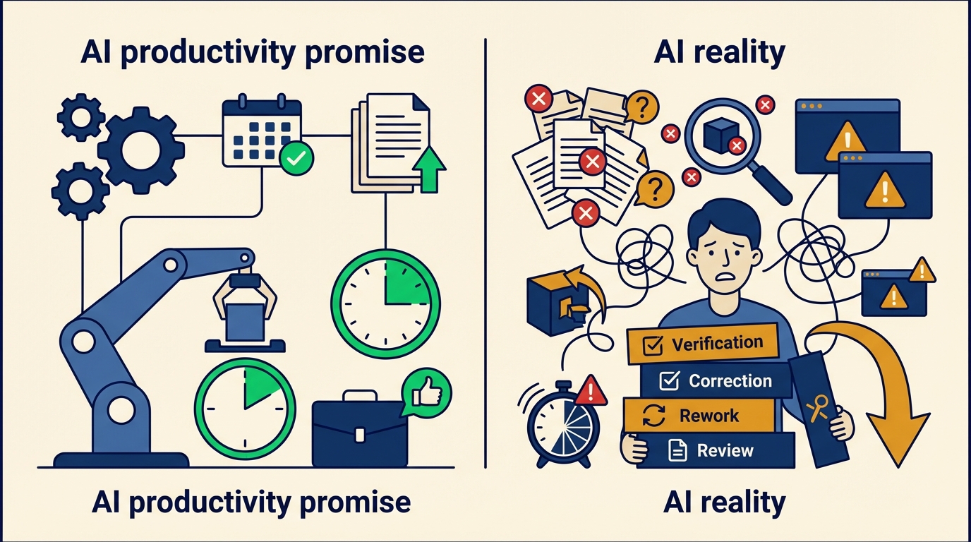 The AI verification tax: time saved by AI vs time spent fixing AI output