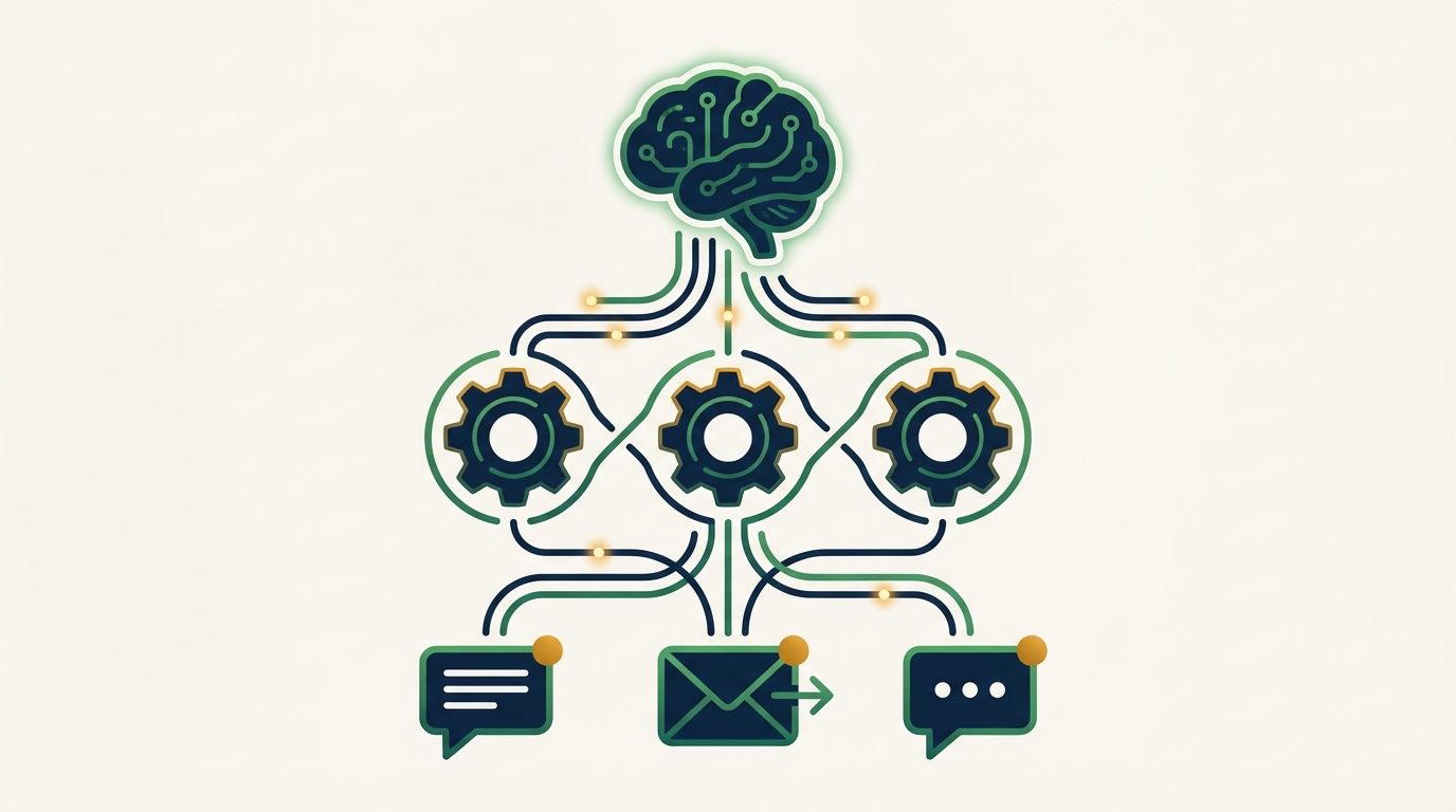 How AI employees connect language models, business logic, and integrations to handle real work